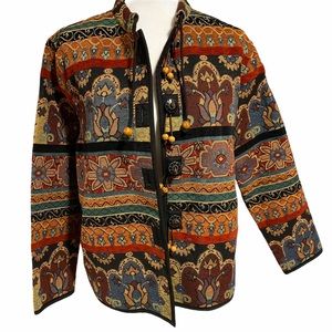 Vintage Flashback tapestry patterned jacket